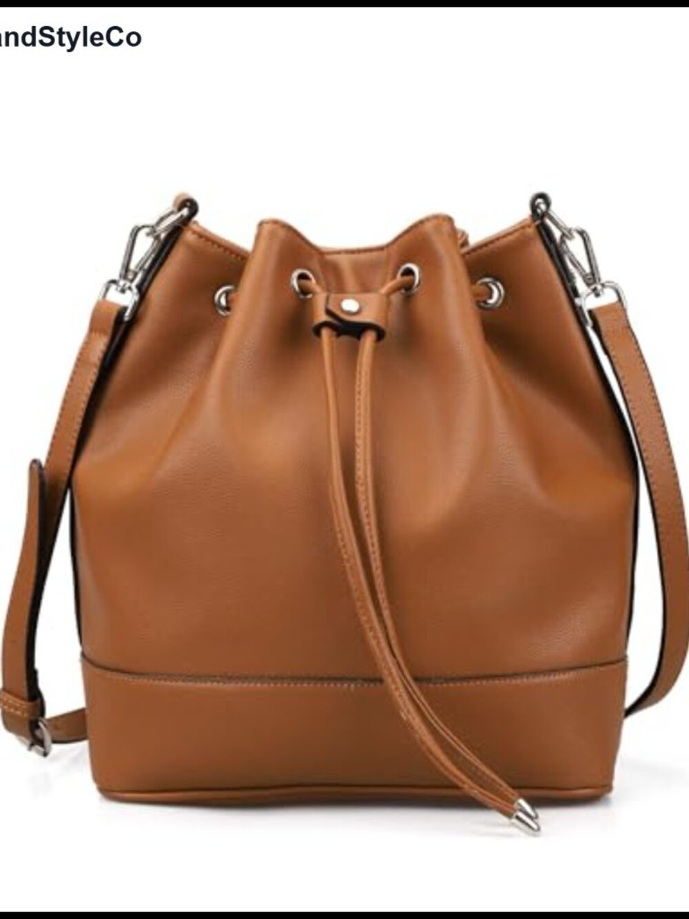 Women's Vegan Leather Convertible Bucket Bag, Shoulder Crossbody Tote